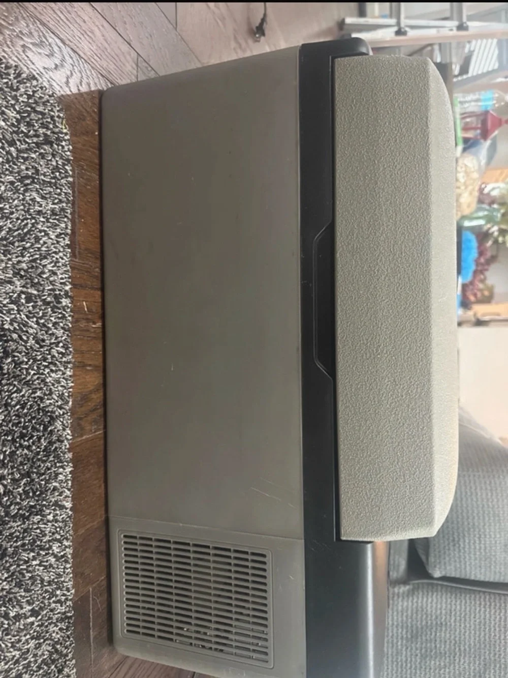 Silver and Black Laptop Cooling Stand with LED Controls